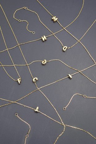 Mini Personalized 3D Bubble Initial Necklace - Trudy's Trendy Boutique