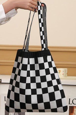 Checker Terylene Totebag