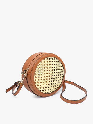 Francis Rattan Circular Crossbody - Trudy's Trendy Boutique