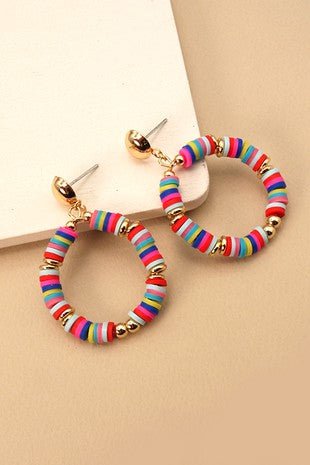 Circle Disc Beads Drop Earrings - Trudy's Trendy Boutique