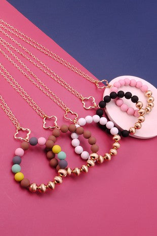 Clay Pendant Long Necklace