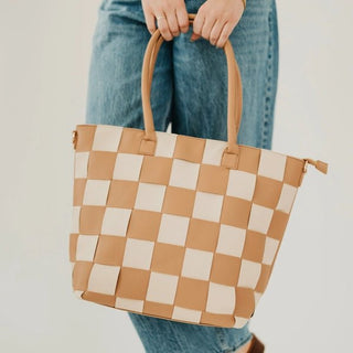 Courtney Checkered Tote - Trudy's Trendy Boutique