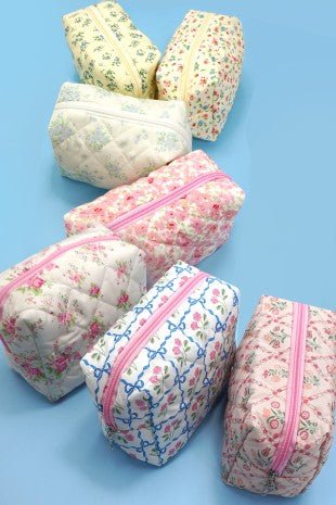 Floral Toile Pattern Cosmetic Bag - Trudy's Trendy Boutique