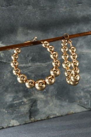 Graduated Ball Hoop Earrings