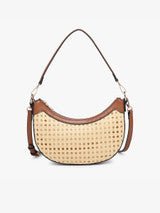 Daisy Half - Moon Rattan Crossbody - Trudy's Trendy Boutique