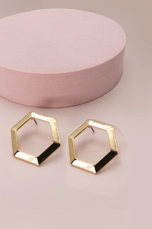 Hexagon Stud Earrings