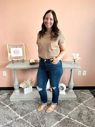 Looks Like Perfection Short Sleeve Sweater - Trudy's Trendy Boutique