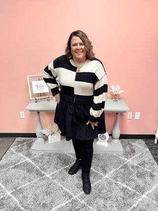 Mixed Media Sweater Dress - Trudy's Trendy Boutique