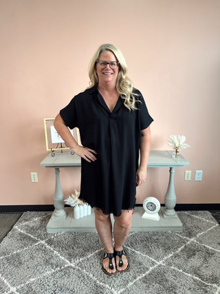 Fearless Adventures Linen Frayed Dress - Trudy's Trendy Boutique