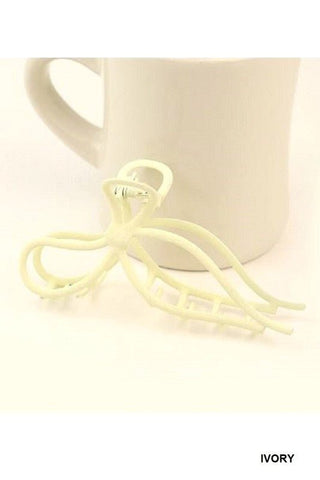 Large Ribbon Bow Shape Metal Claw Clip