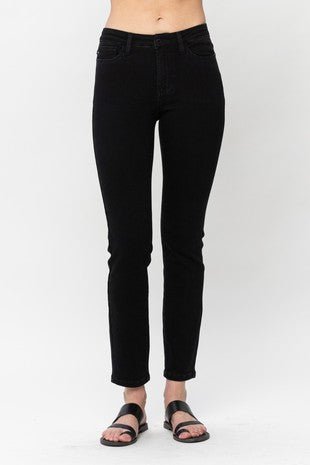 Judy Blue Jet Black Mid Rise/Curvy - Trudy's Trendy Boutique