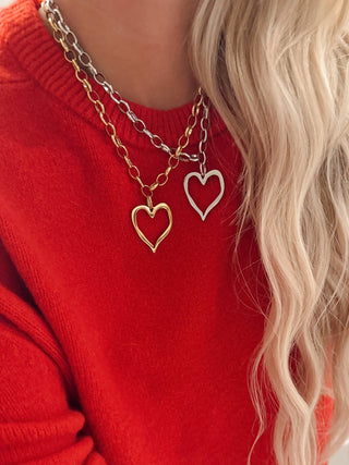 ChanSutt Large Open Heart Necklace - Trudy's Trendy Boutique
