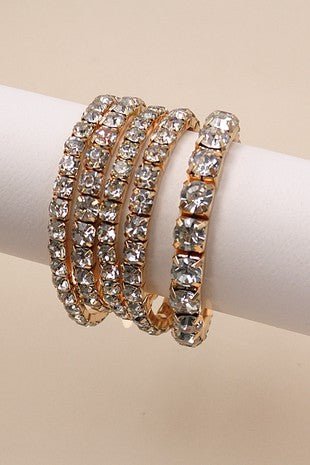 Multi Layer Rhinestone Stretch Bracelet Set - Trudy's Trendy Boutique
