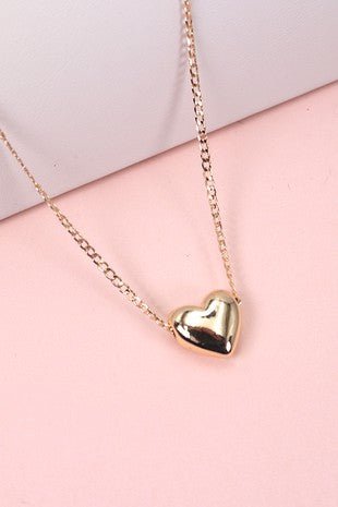 Moveable Gold Heart Charm Necklace