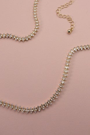 Navette Rhinestone Necklace