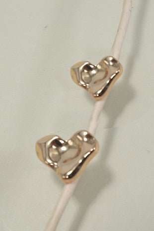 Organic Gold Heart Post Earrings - Trudy's Trendy Boutique