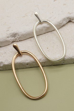 Large Oval Drop Earrings