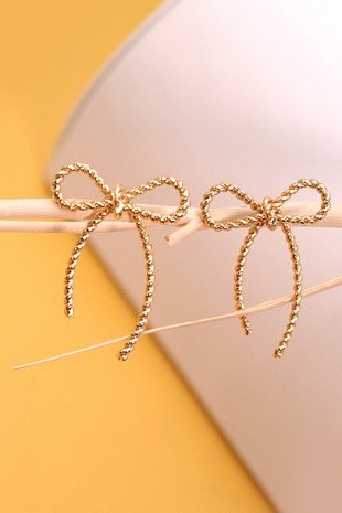 Rope Bow Design Stud Earrings - Trudy's Trendy Boutique