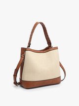 Maude Canvas Satchel w/Braided Handle