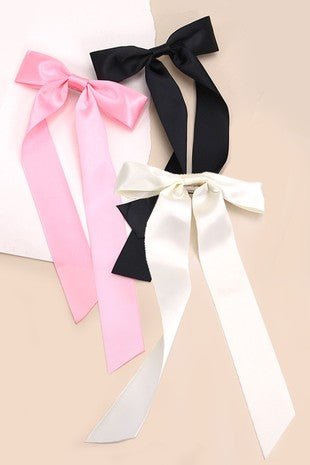 Silky Satin Bow Lace Hair Clips - Trudy's Trendy Boutique