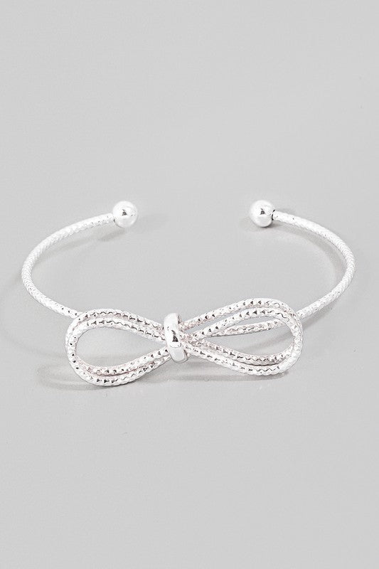 Textured Metallic Knot Cuff Bracelet