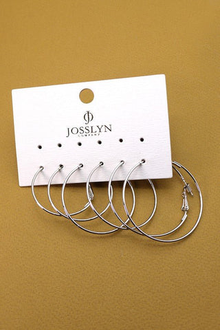 Classic Basic Trio Hoop Earrings - Trudy's Trendy Boutique
