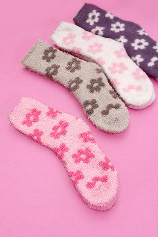 Warm Fleece Daisy Plush Socks