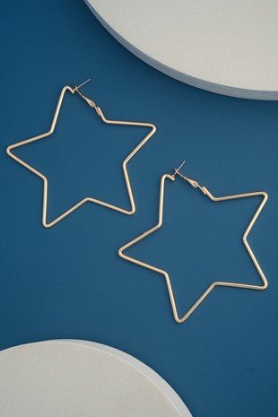 Star Hoop Oversized Earrings - Trudy's Trendy Boutique