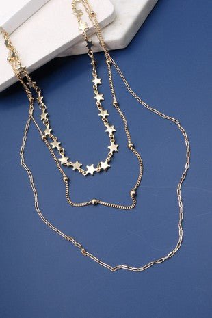 Star Link Choker Multi Layer Necklace