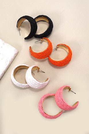Straw Hoops - Trudy's Trendy Boutique