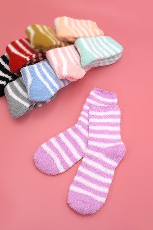 Warm Fleece Plush Stripe Socks