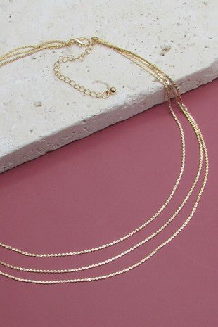 Triple Layer Flat Chain Necklace - Trudy's Trendy Boutique