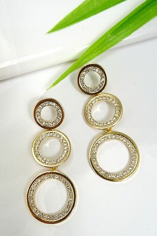 Triple Circle Drop Earrings - Trudy's Trendy Boutique