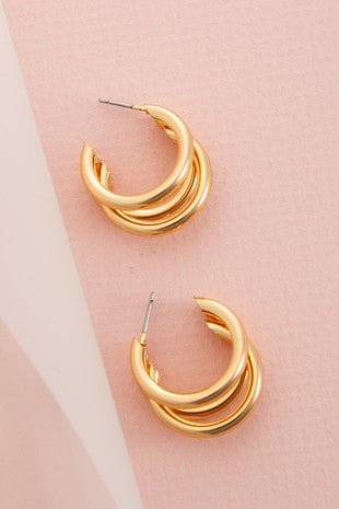 Triple Row Hoop Earrings - Trudy's Trendy Boutique