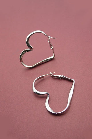 Valentines Gift Twisted Heart Hoop Earrings - Trudy's Trendy Boutique