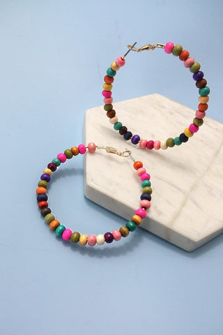 Natural Wood Hoop Earrings - Trudy's Trendy Boutique