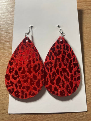 Red Cheetah Tear Drops - Trudy's Trendy Boutique