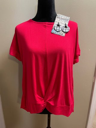 Ruby Knot Front Top - Trudy's Trendy Boutique