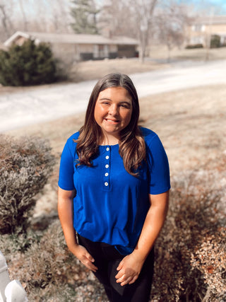 Feeling Vibrant Blue Top - Trudy's Trendy Boutique