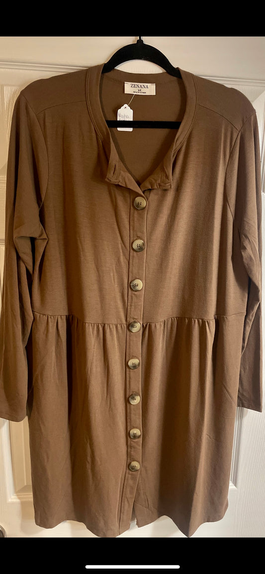 Long Mocha Cardigan
