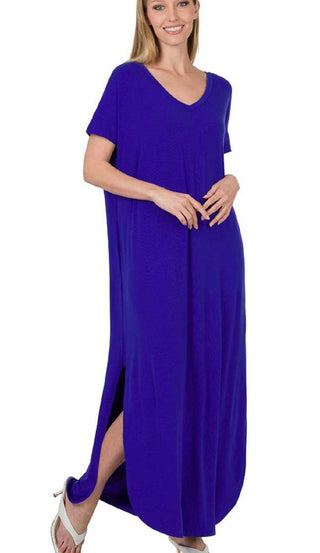 Bright Blue Maxi Dress - Trudy's Trendy Boutique