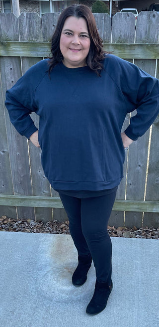 Navy Lightweight Pullover - Trudy's Trendy Boutique